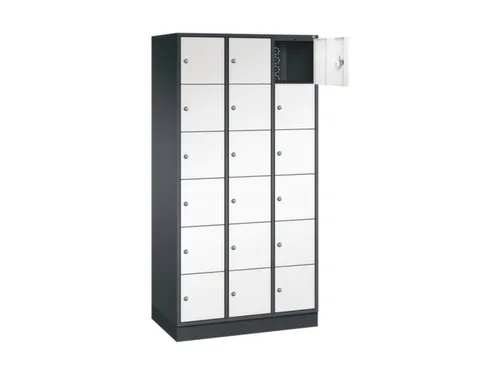 lockerkast,HxBxD 1950x920x500mm,3x6vakken,cil.-slot,sokkel