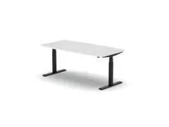 Elektrisch ihv Vergadertafel Vatvorm 1800x800mm Zwart+ Wit Blad