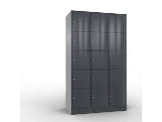 lockerkast cil.slot 1950x1150x640mm 3x5 vakken RAL7021 front RAL7021 - 2