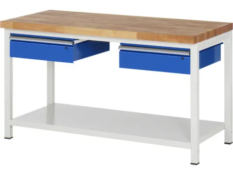 werkbank,HxBxD 840-1040x1500x700mm,beukblad,draagverm. 1250kg,4voeten