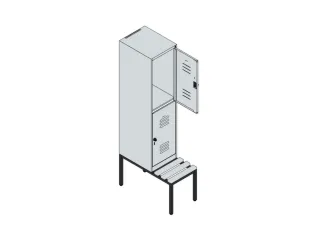 Dubbeldekse dekenkist,HxBxD 1950x400x815mm,1x2vak.,vak B 400mm - 3