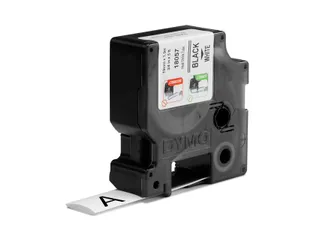 Labeltape Dymo Rhino industrieel krimpkous 19mm zwart op wit - 4