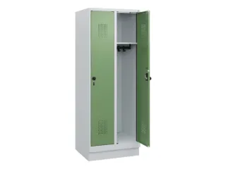 schoollocker,HxBxD 1630x600x500mm,2vak,vak B 300mm,draaigrendel,sokkel - 1