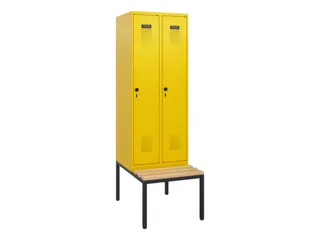 locker met bank,HxBxD 1950x600x815mm,2vak,vak B 300mm,draaigrendel - 2