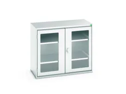 vitrinekast 900x1050x550mm 2xStalen bodem romp RAL7035 front RAL7035