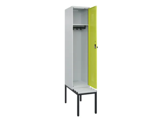 locker met bank,HxBxD 2120x400x815mm,1vak,vak B 400mm,draaigrendel