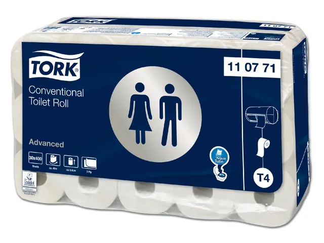 Toiletpapier Tork T4 110771 Advanced 2-laags Wit 400 Vel 30 rollen
