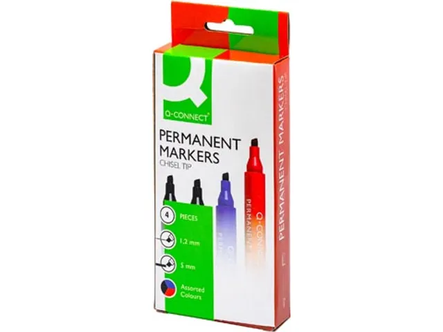 Marqueur Permanent, 2-5 Mm, Pointe Biseautée, Couleurs Assorties, Ét