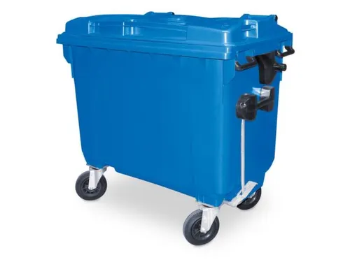 Vuilcontainers,660l,romp HDPE blauw,HxBxD 1165x1265x775mm,4zwenkwielen