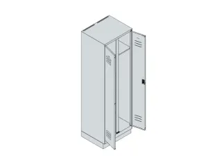 wasgoedverdeelkast,HxBxD 1950x600x500mm,vak B 300mm,draaigrendel - 3