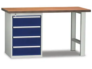 Werkbank Hxbxd 840x1500x700mm 4laden 175mm Ral7035/ral5010 - 1