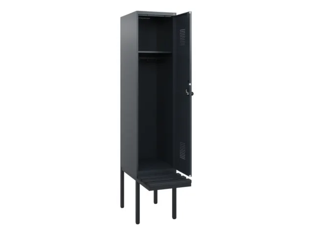 locker met bank,HxBxD 1950x400x815mm,1vak,vak B 400mm,draaigrendel