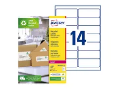 Etiket Avery LR7163-100 99.1x38.1mm recycled wit 1400 stuks