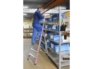 trapladder,eenzijdig,5treden,stand H 1,16m,balk L 1,95m,aluminium - 3