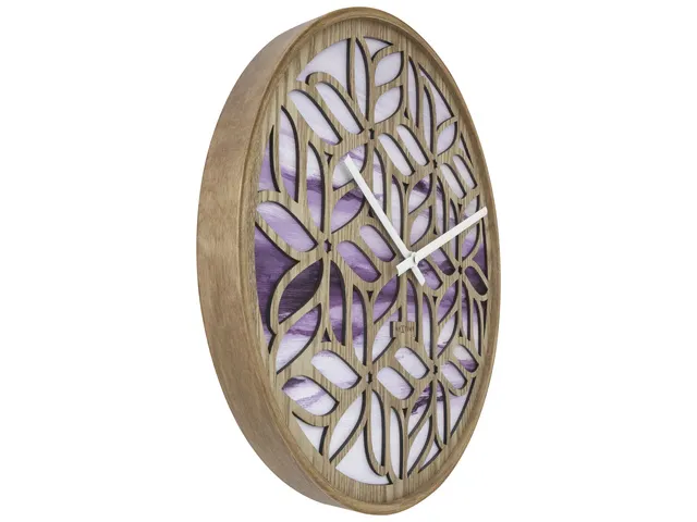 Wandklok Nextime dia 40cm Paars Hout Yogi
