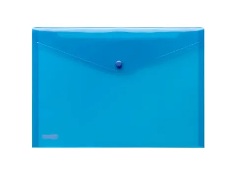Enveloptas Foldersys A4 PP transp blauw Doorzichtbaar envelop met druk
