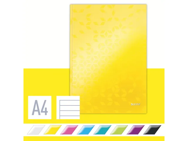 Notitieboek Leitz WOW A4 lijn geel