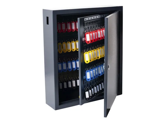 Sleutelkast Pavo deluxe 150 haken 450x380x110mm Cilinderslot grijs