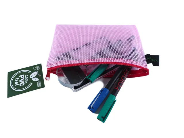 etui A6 PVC-vrij rood transparant met ritssluiting