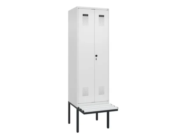 locker met bank,voor scheiding van kleding,HxBxD 2120x600x815mm,2vak