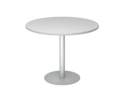 vergadertafel,HxØ 745x1000mm,rond,schotelvoet zilverkleurig,ronde bui