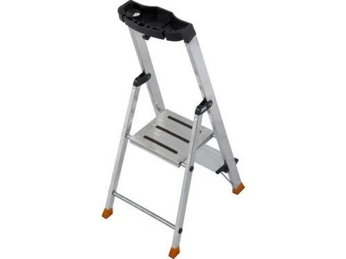 trapladder,eenzijdig,2 XXL treden,balk L 1m,aluminium