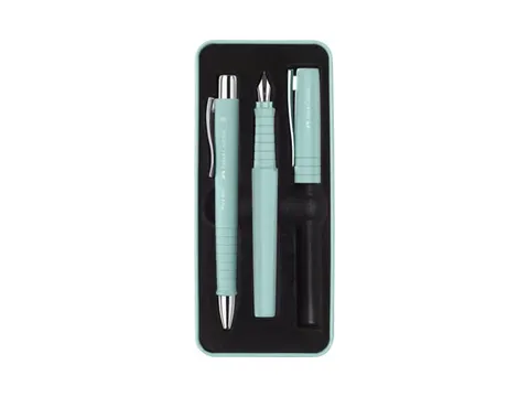 Balpen en Vulpen Faber-Castell Poly Pen in giftbox caribic blue