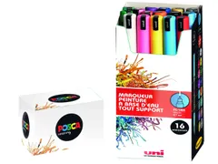 Verfstift Posca PC1MR Extra Fijne punt 0,7mm 16 stuks assorti