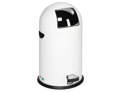Push & Kick Afvalbak Staalplaat 22 Liter 640x355mm Met Pedaal Wit