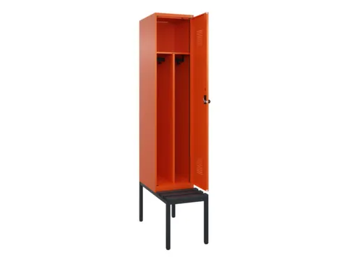 locker met bank,voor scheiding van kleding,HxBxD 2120x400x815mm,1vak