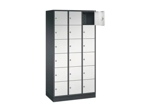 lockerkast,RAL 7021/RAL 7035,HxBxD 1950x920x500mm,3x6vakken,cil.-slot