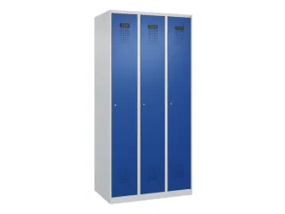 locker,HxBxD 1850x900x500mm,3vak,vak B 300mm,cil.-slot,staand op vloer - 3
