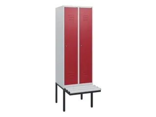 locker met bank,HxBxD 1950x600x815mm,2vak,vak B 300mm,cil.-slot - 1