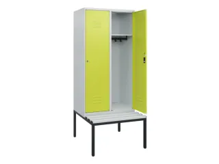 locker met bank,HxBxD 1950x800x815mm,2vak,vak B 400mm,cil.-slot - 2