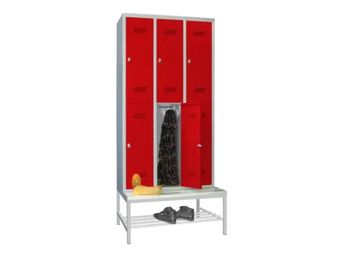 banklocker,dubbeldeks,HxBxD 2150x900x800mm,RAL7035,front RAL3000