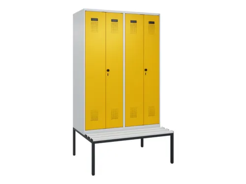 PBM-locker met bank,HxBxD 2120x1200x815mm,4vak,vak B 300mm