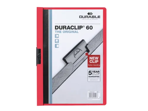 Klemmap Durable Duraclip A4 6mm 60 vellen rood