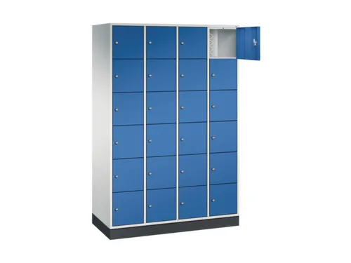 lockerkast,RAL 7035/RAL 5010,HxBxD 1950x1220x500mm,4x6vakken,cil.-slot