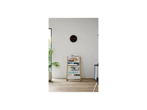 Vista 8-vaks wanddisplay wit/hout is een moderne tijdschriften- en bro