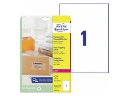 laseretiket Avery Zweckform 210x297mm transparant A4 25 stuks