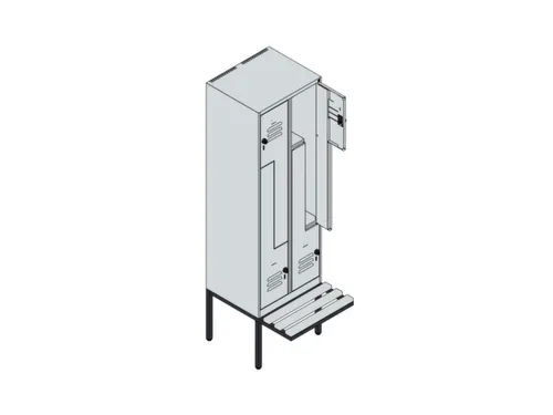 Z-garderobekast,HxBxD 2120x600x815mm,2vak,vak B 300mm,cil.-slot