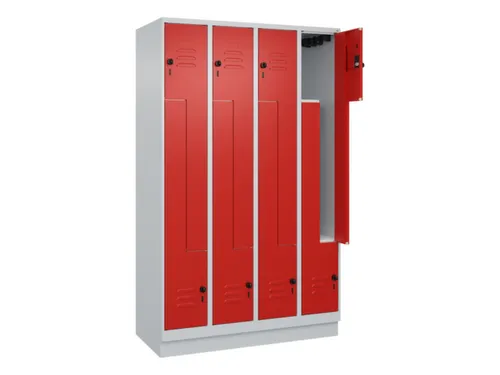 Z-garderobekast,HxBxD 1950x1200x500mm,vak B 150/300mm,draaigrendel