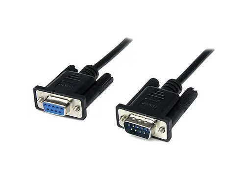 1m zwarte DB9 RS232 seriële nullmodemkabel F/M