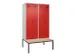 armoire vestiaire avec banc noir et blanc,HxlxP 2120x1200x815mm