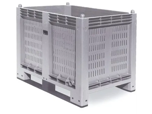 Stapelcontainer Pp 850x1200x800mm 550 liter Wanden Gesleufd Grijs