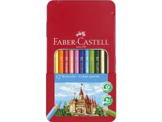 Kleurpotlood Faber-Castell Castle zeskantig metalen etui met 12 stuks - 1