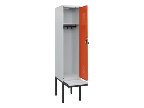 locker met bank,HxBxD 1950x400x815mm,1vak,vak B 400mm,draaigrendel