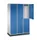 Dubbeldekse garderobekast,RAL 7035/RAL 5010,HxBxD 1950x1220x500mm