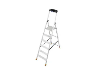 trapladder,eenzijdig,6treden,bordes met profiel,Stand H 1,3m - 1