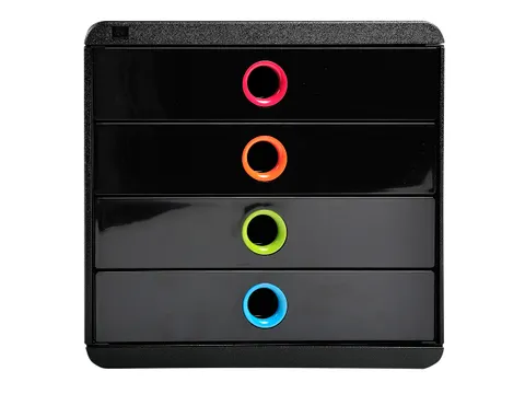 Ladenblok Pop-Box zwart/ harlekijn 4 laden A4+